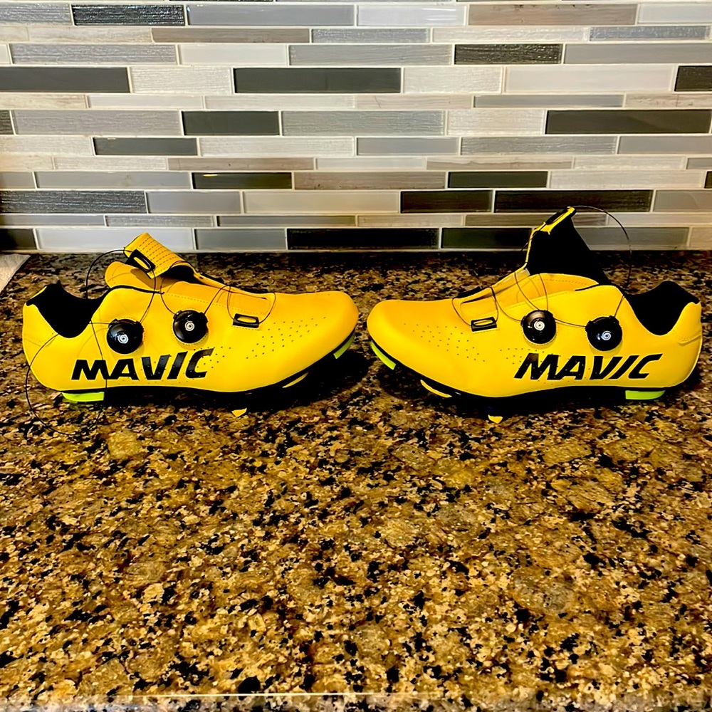 Mavic Road Cycling Shoes Ultralight Bicycle Breathable Yellow Size 10